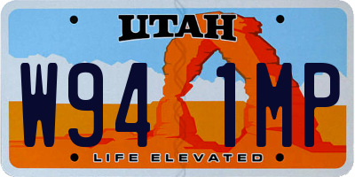 UT license plate W941MP