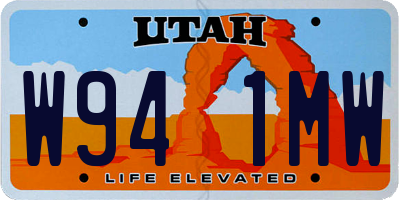 UT license plate W941MW
