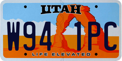 UT license plate W941PC