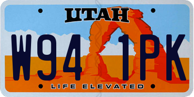 UT license plate W941PK