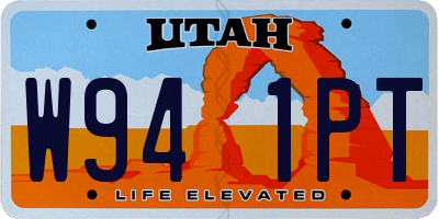UT license plate W941PT