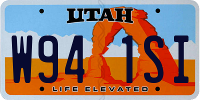 UT license plate W941SI