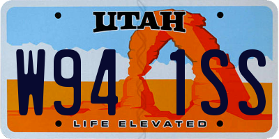 UT license plate W941SS