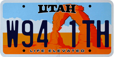 UT license plate W941TH