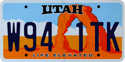 UT license plate W941TK