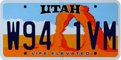 UT license plate W941VM