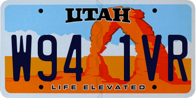 UT license plate W941VR