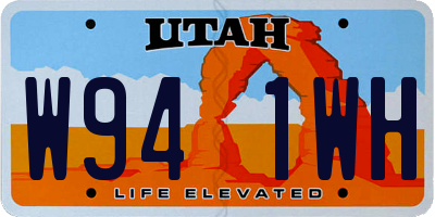 UT license plate W941WH