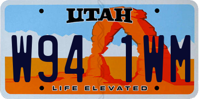UT license plate W941WM