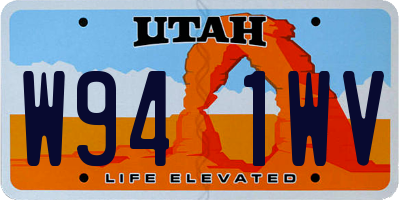 UT license plate W941WV