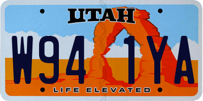 UT license plate W941YA