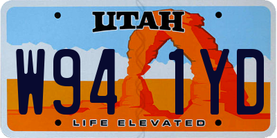UT license plate W941YD