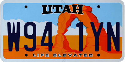 UT license plate W941YN
