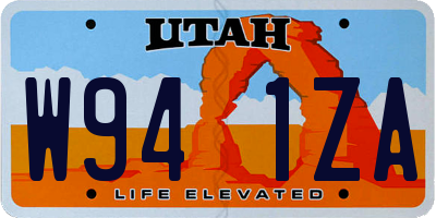 UT license plate W941ZA