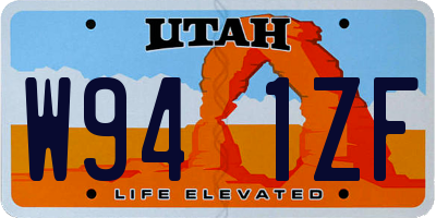 UT license plate W941ZF