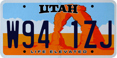 UT license plate W941ZJ