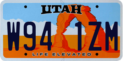 UT license plate W941ZM