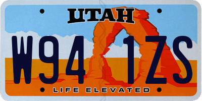 UT license plate W941ZS