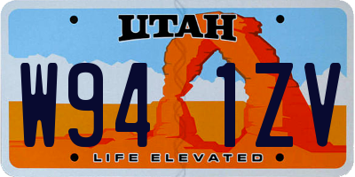 UT license plate W941ZV