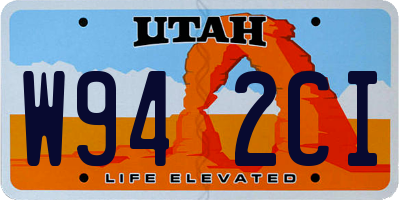 UT license plate W942CI