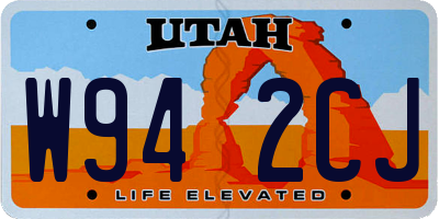 UT license plate W942CJ