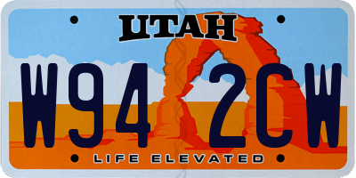 UT license plate W942CW