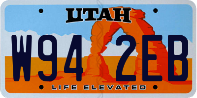 UT license plate W942EB