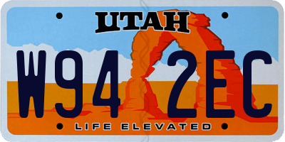 UT license plate W942EC