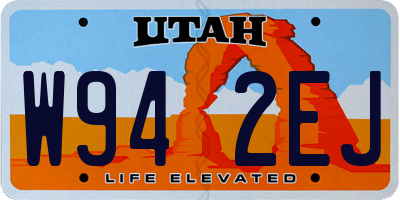UT license plate W942EJ