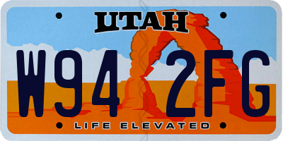 UT license plate W942FG