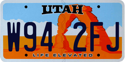 UT license plate W942FJ