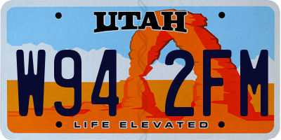 UT license plate W942FM