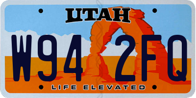UT license plate W942FQ