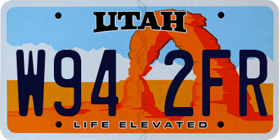 UT license plate W942FR