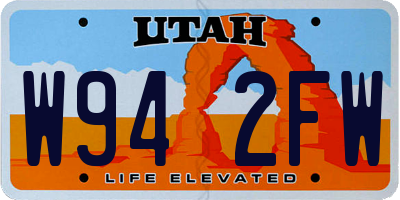 UT license plate W942FW