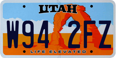 UT license plate W942FZ