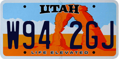 UT license plate W942GJ