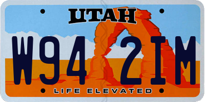 UT license plate W942IM