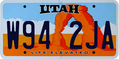 UT license plate W942JA