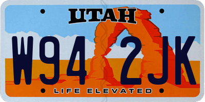UT license plate W942JK