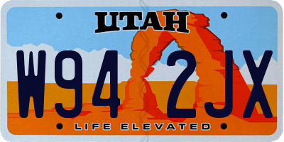 UT license plate W942JX