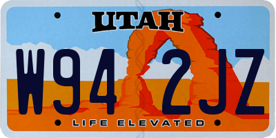 UT license plate W942JZ