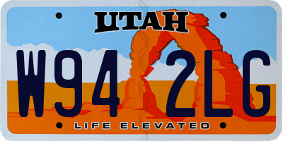 UT license plate W942LG