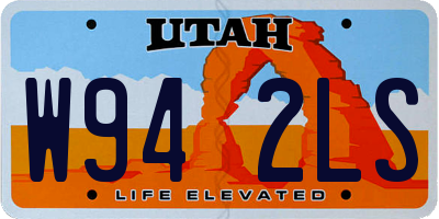UT license plate W942LS
