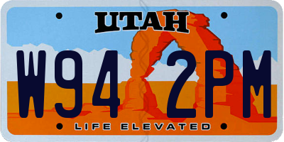 UT license plate W942PM