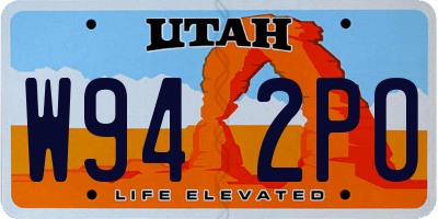 UT license plate W942PO