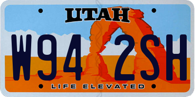 UT license plate W942SH