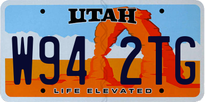 UT license plate W942TG