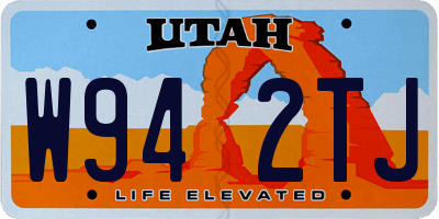 UT license plate W942TJ