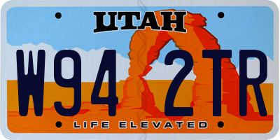 UT license plate W942TR